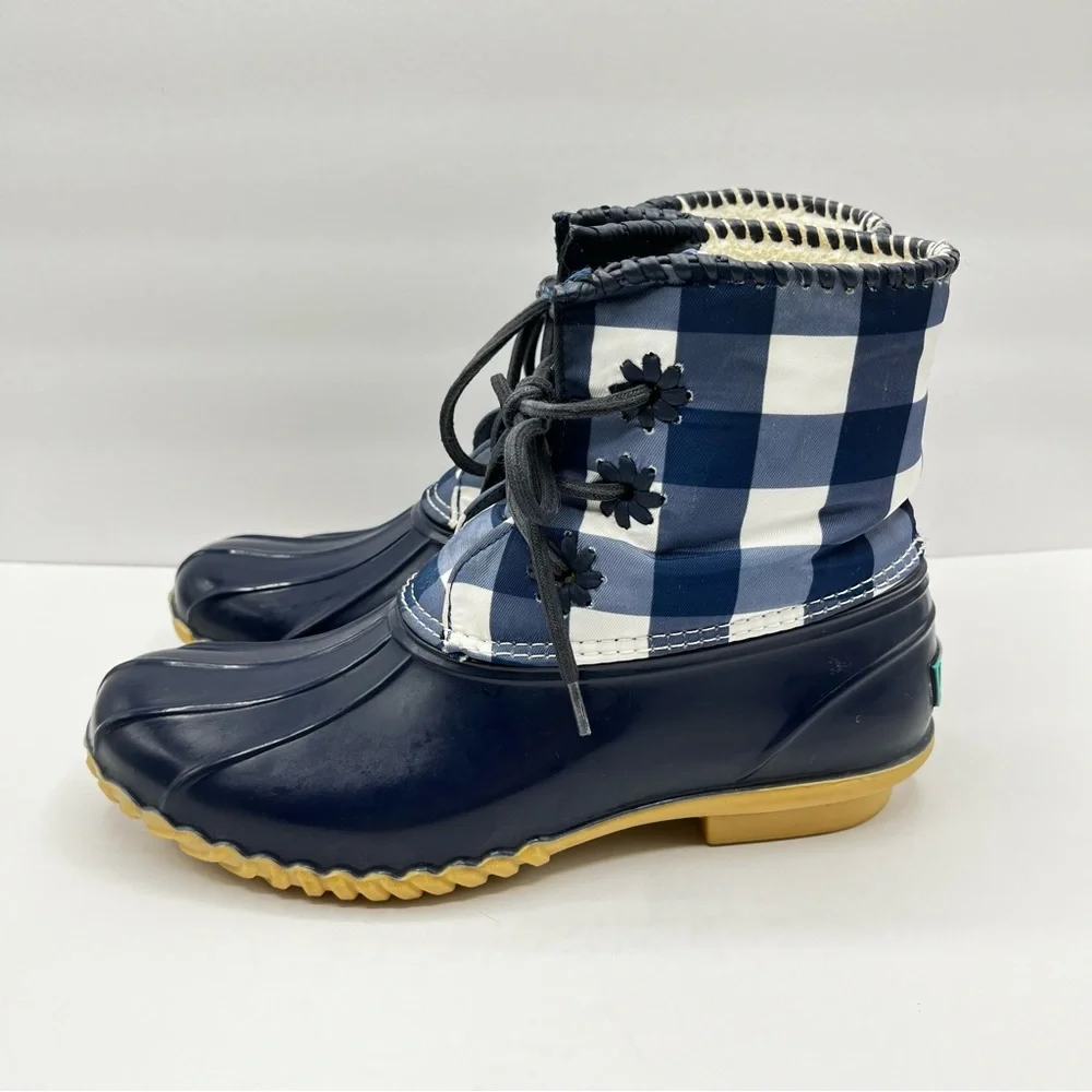 Jack Rogers Draper James Size 8 Women’s Gingham Chloe Rain Boots